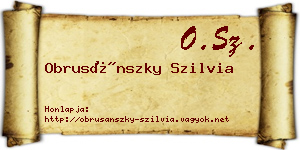 Obrusánszky Szilvia névjegykártya