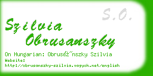 szilvia obrusanszky business card